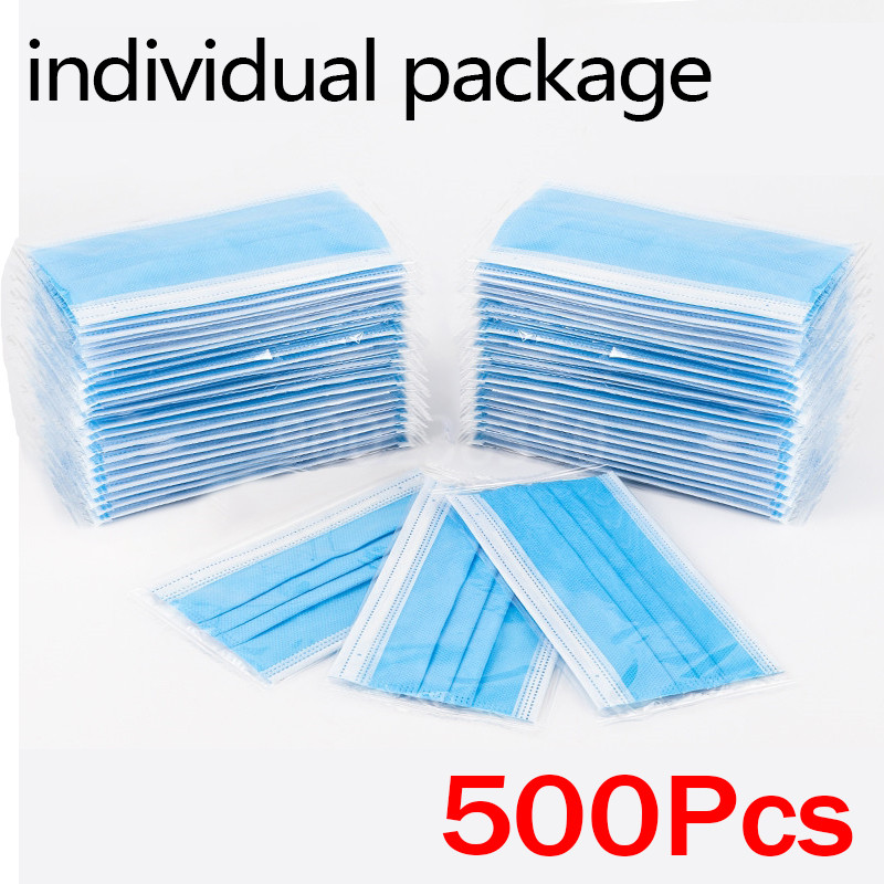 Disposable Mask Blue - 10-500 adet Tek Kullanımlık Yetişkinler İçin