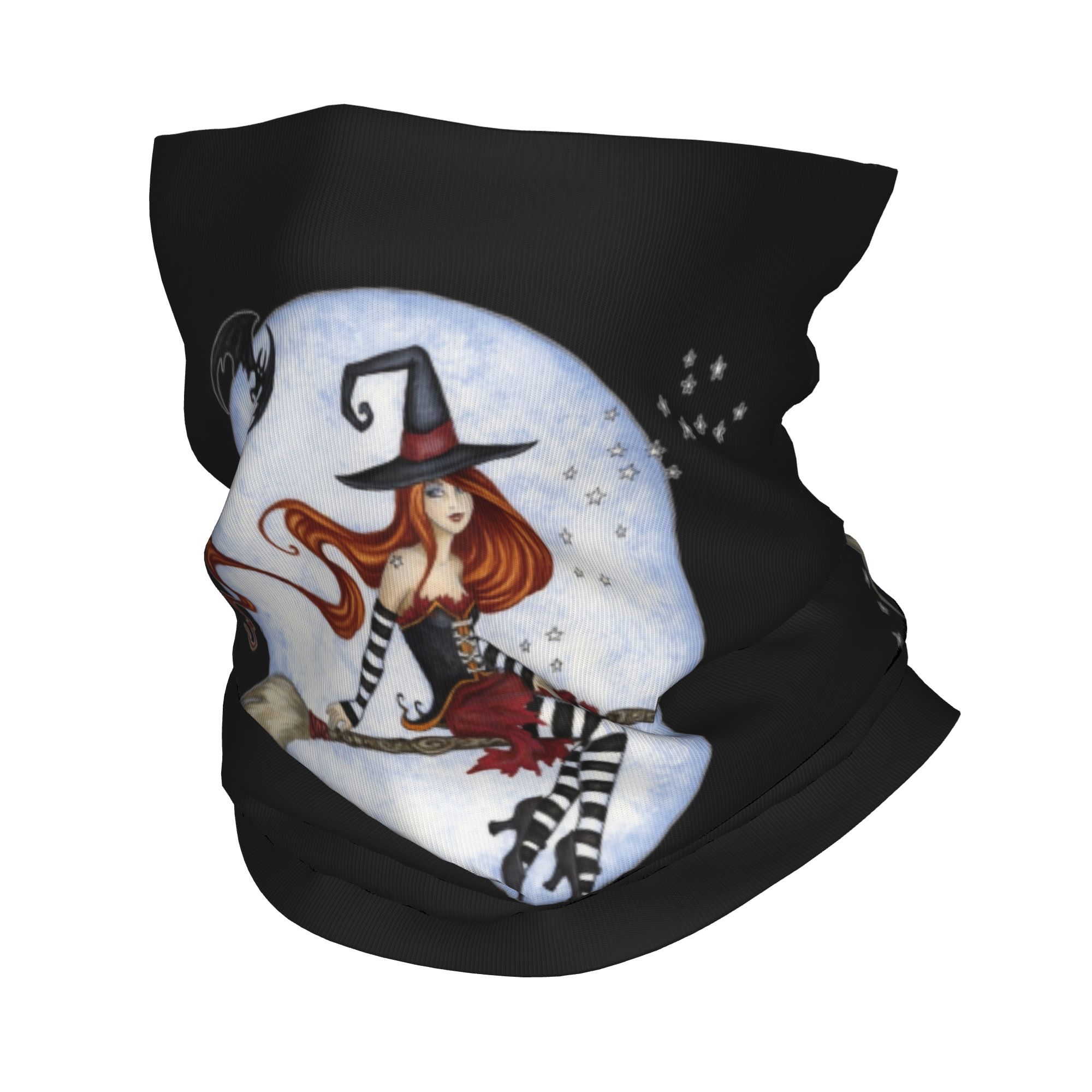 Neck Gaiter Face Cover - Özel Cadılar Bayramı Cadı Ay Işığı