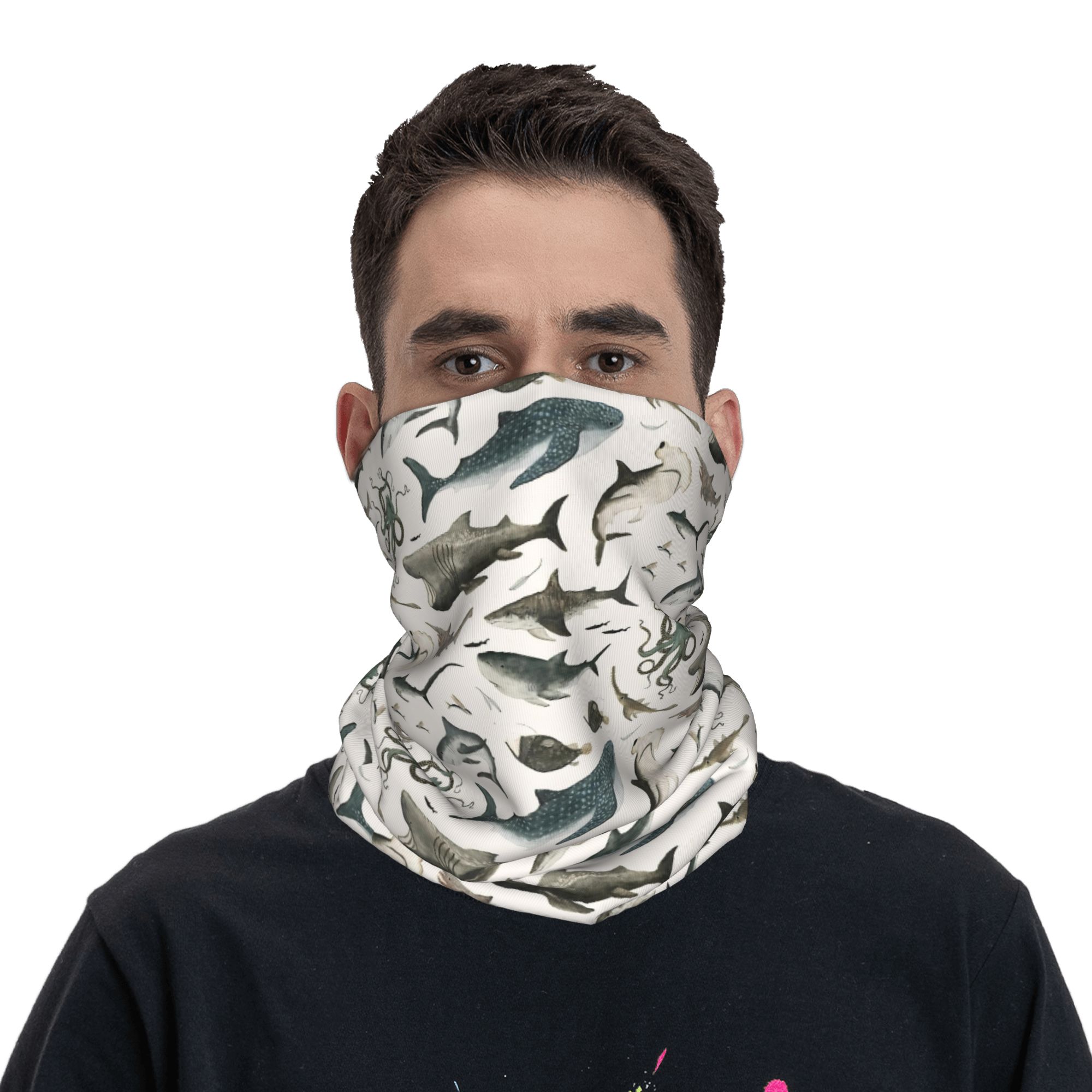 Köpekbalığı Okyanus Hayvanı Kö - Neck Gaiter Face Cover incelemesi ve fiyatı