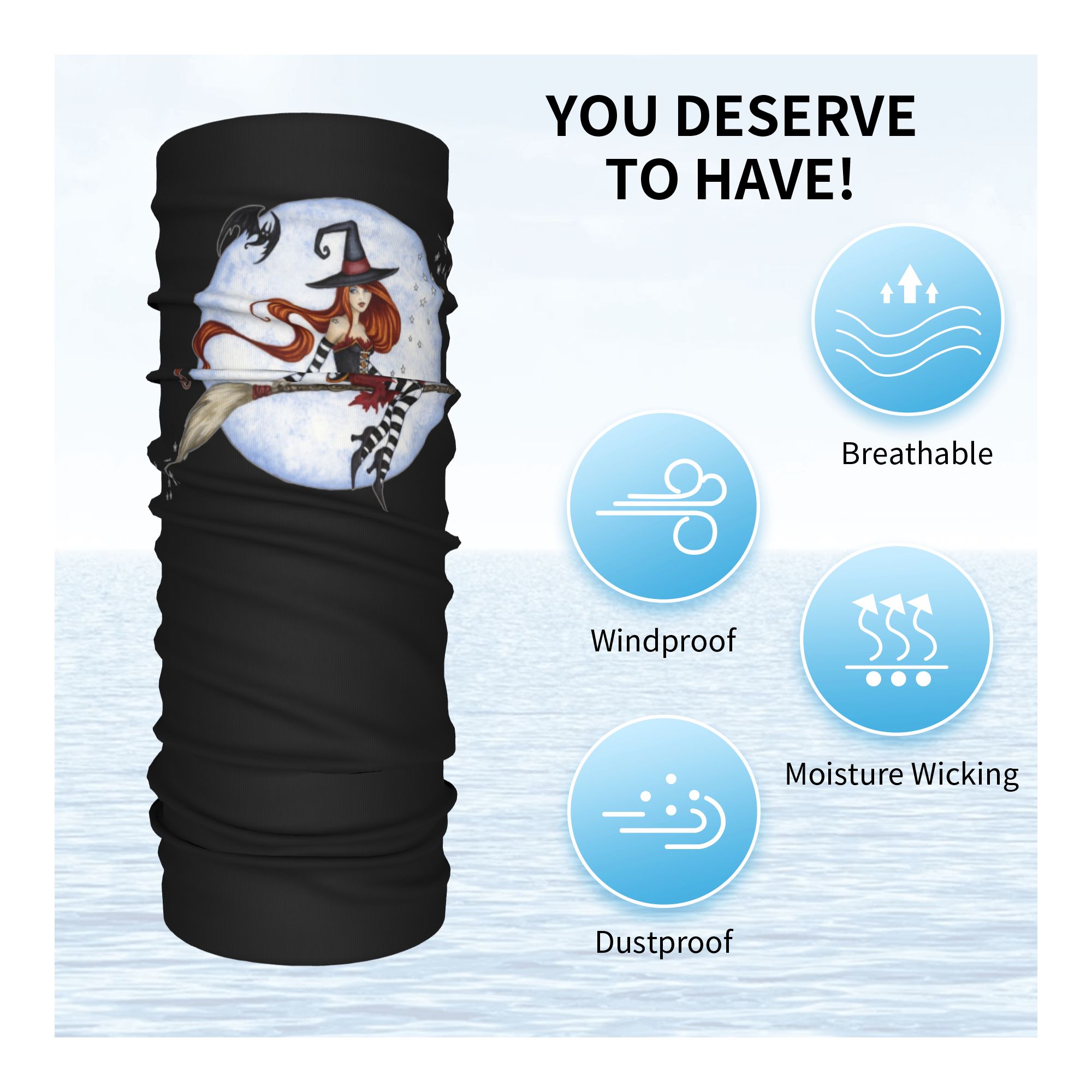 Özel Cadılar Bayramı Cadı Ay I - Neck Gaiter Face Cover incelemesi ve fiyatı